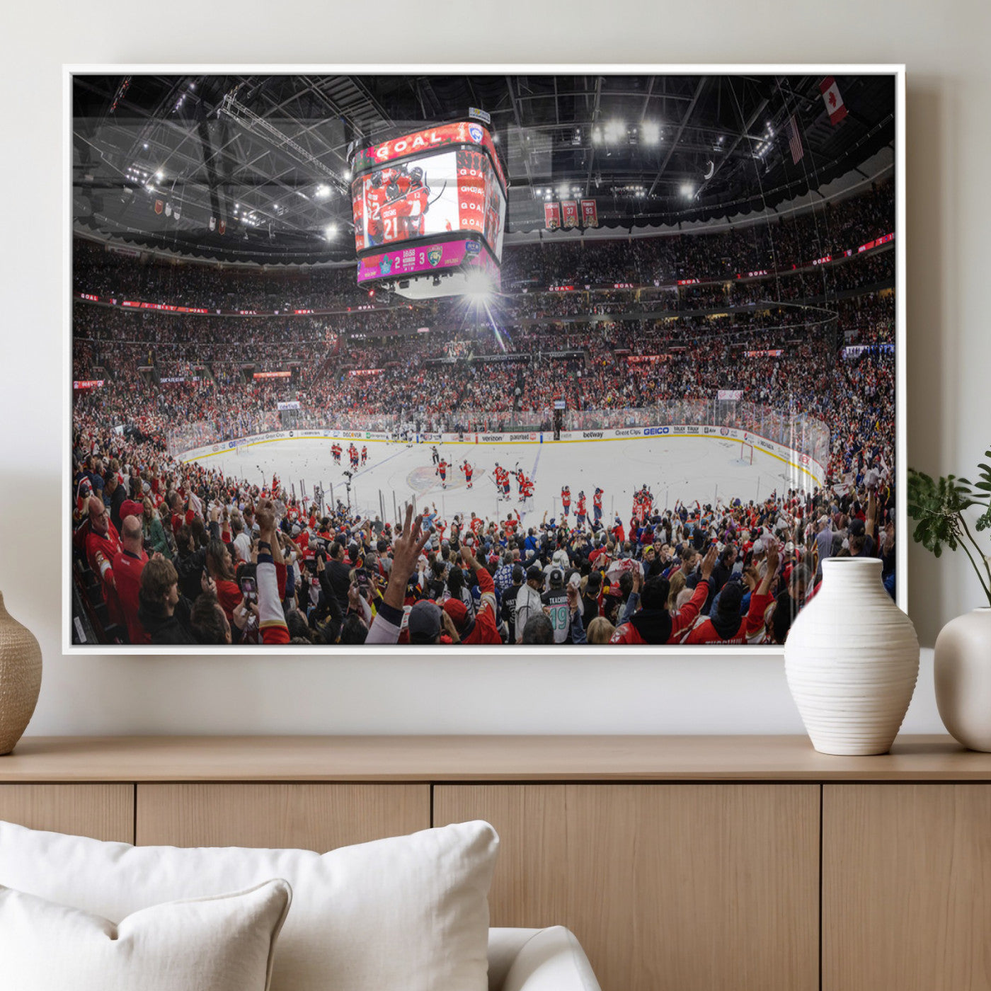MGV-FP-60X30-3P - Amerant Bank Arena Wall Art Canvas Print - Basketball Arena Stadium Print