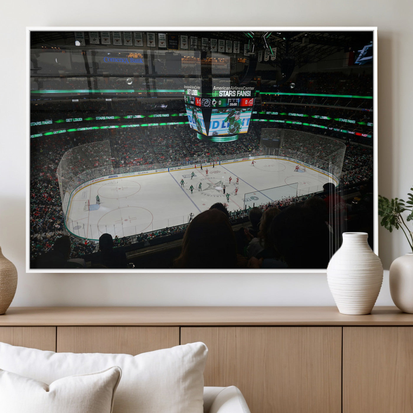 MGV-FP-60X30-3P - American Airlines Center Dallas Stars Wall Art Canvas Print - Dallas Hockey Arena Stadium Print