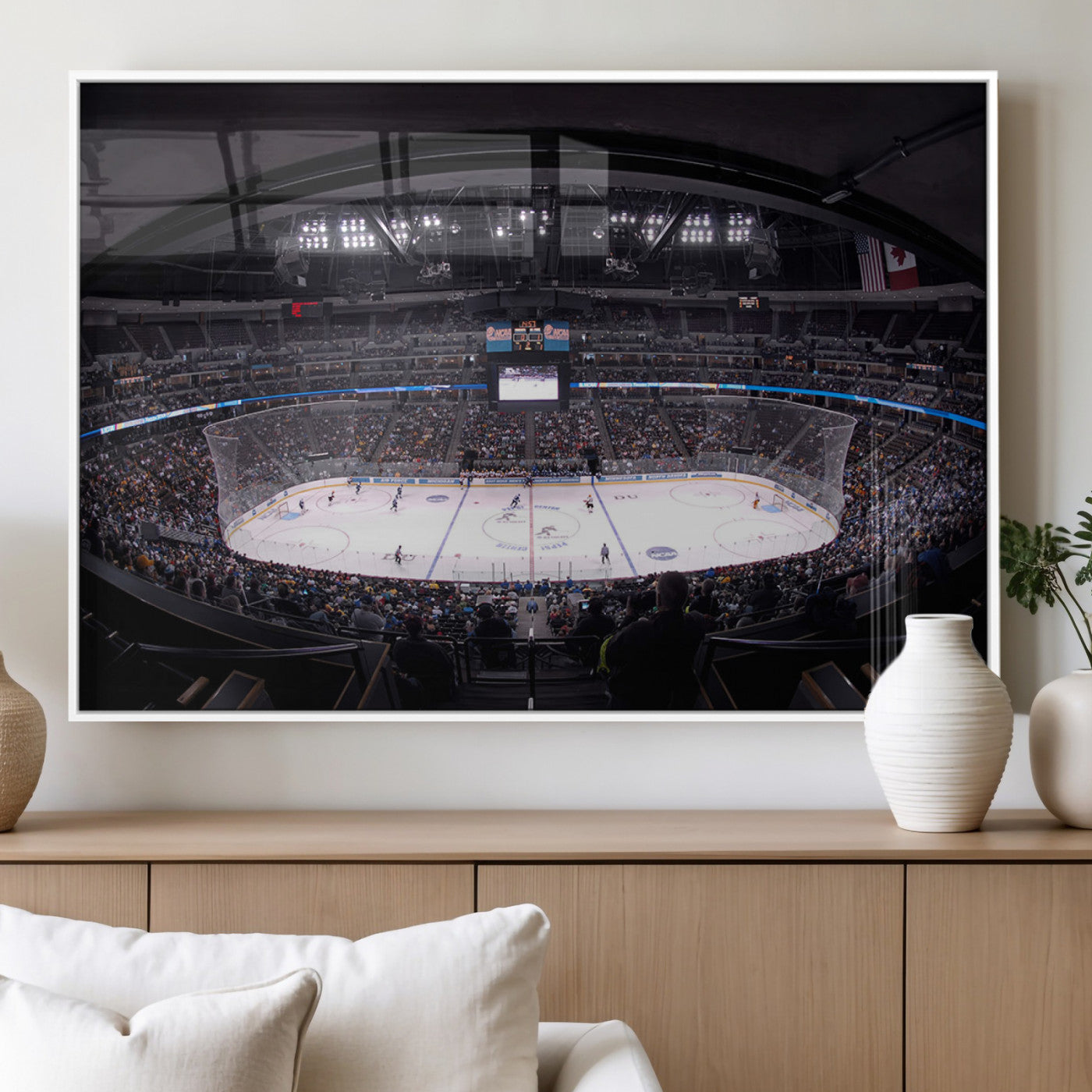 MGV-FP-60X30-3P - Ball Arena Denver Colorado Avalanche Hockey Team Wall Art Canvas Print - Denver Ice Hockey Stadium