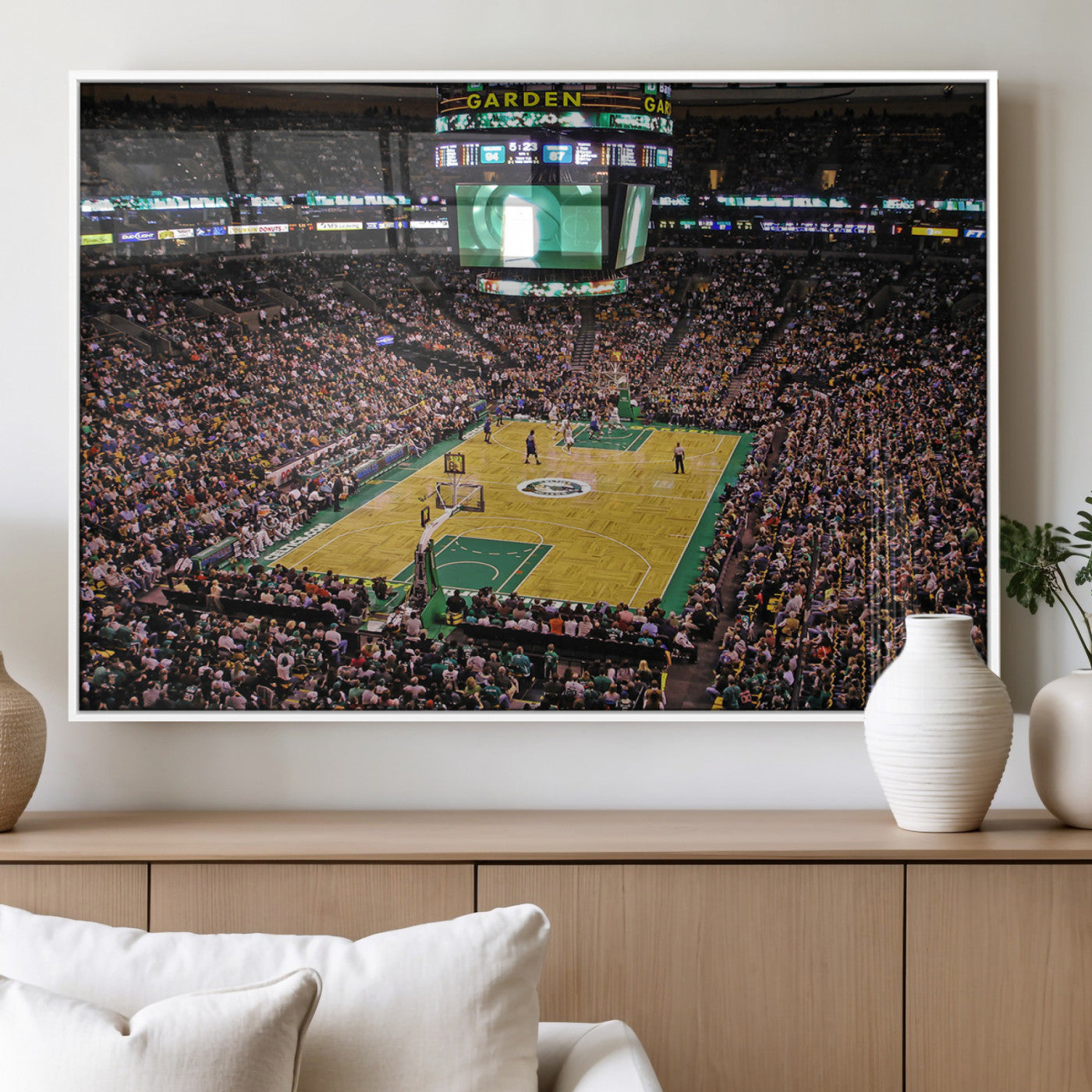 MGV-FP-60X30-3P - Celtics Game Versus The Timberwolves | Baseball Stadium Wall Art | Canvas Print | Ready to Hang