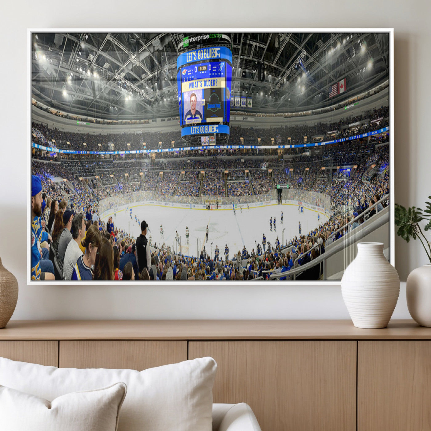 MGV-FP-60X30-3P - Enterprise Center | Missouri St. Louis Blues Ice Hockey Stadium Wall Art | Canvas Print | Ready to