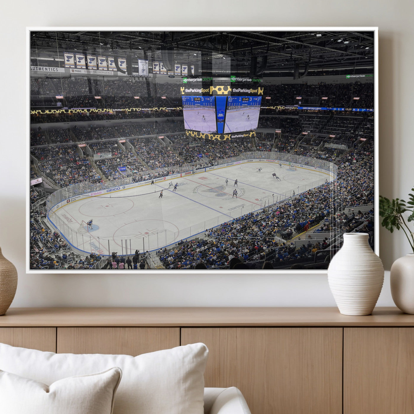 MGV-FP-60X30-3P - Enterprise Center Missouri St. Louis Blues Hockey Stadium Wall Art Canvas Print