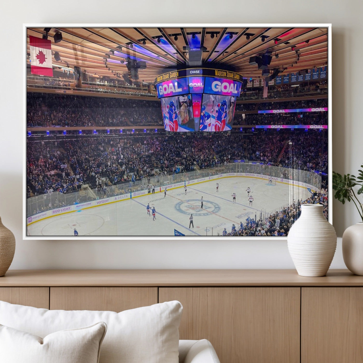 MGV-FP-60X30-3P - Madison New York Rangers Hockey Stadium Wall Art Canvas Print