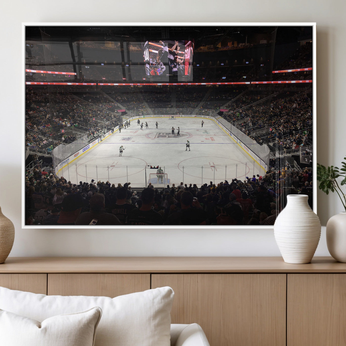 MGV-FP-60X30-3P - T Mobile Arena Paradise Nevada Vegas Golden Knights Ice Hockey Stadium Canvas Print Wall Art