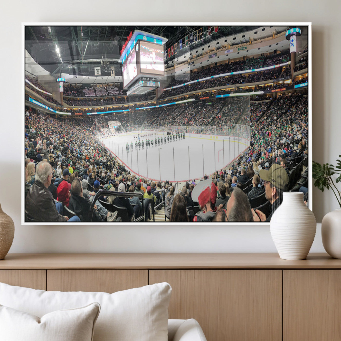 MGV-FP-60X30-3P - Xcel Energy Center St Paul Minnesota Wild Ice Hockey Stadium Canvas, Minnesota Wild Ice Hockey