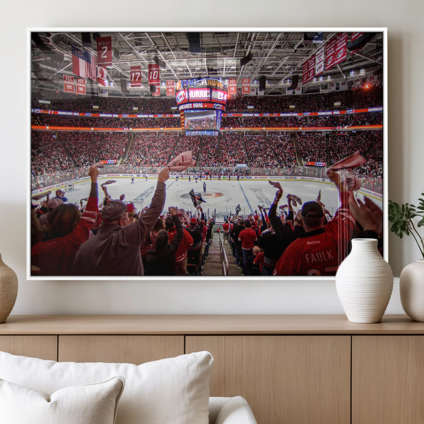 MGV-FP-60X30-3P - Carolina Hurricanes Ice Hockey Stadium Wall Art, Carolina Hurricanes Canvas Print