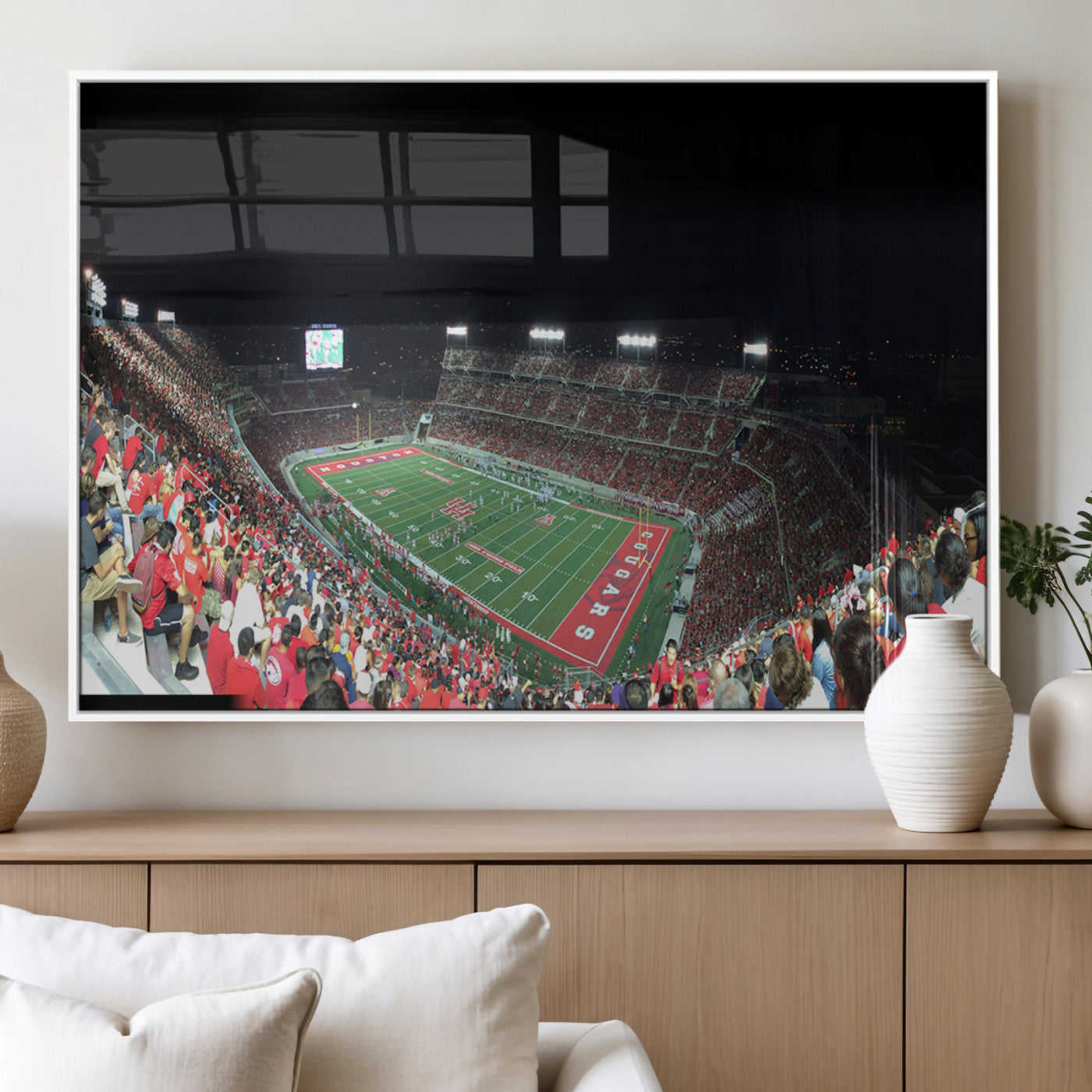 MGV-FP-60X30-3P - Houston Cougars Football Team Print - Houston TDECU Stadium Wall Art Canvas Print