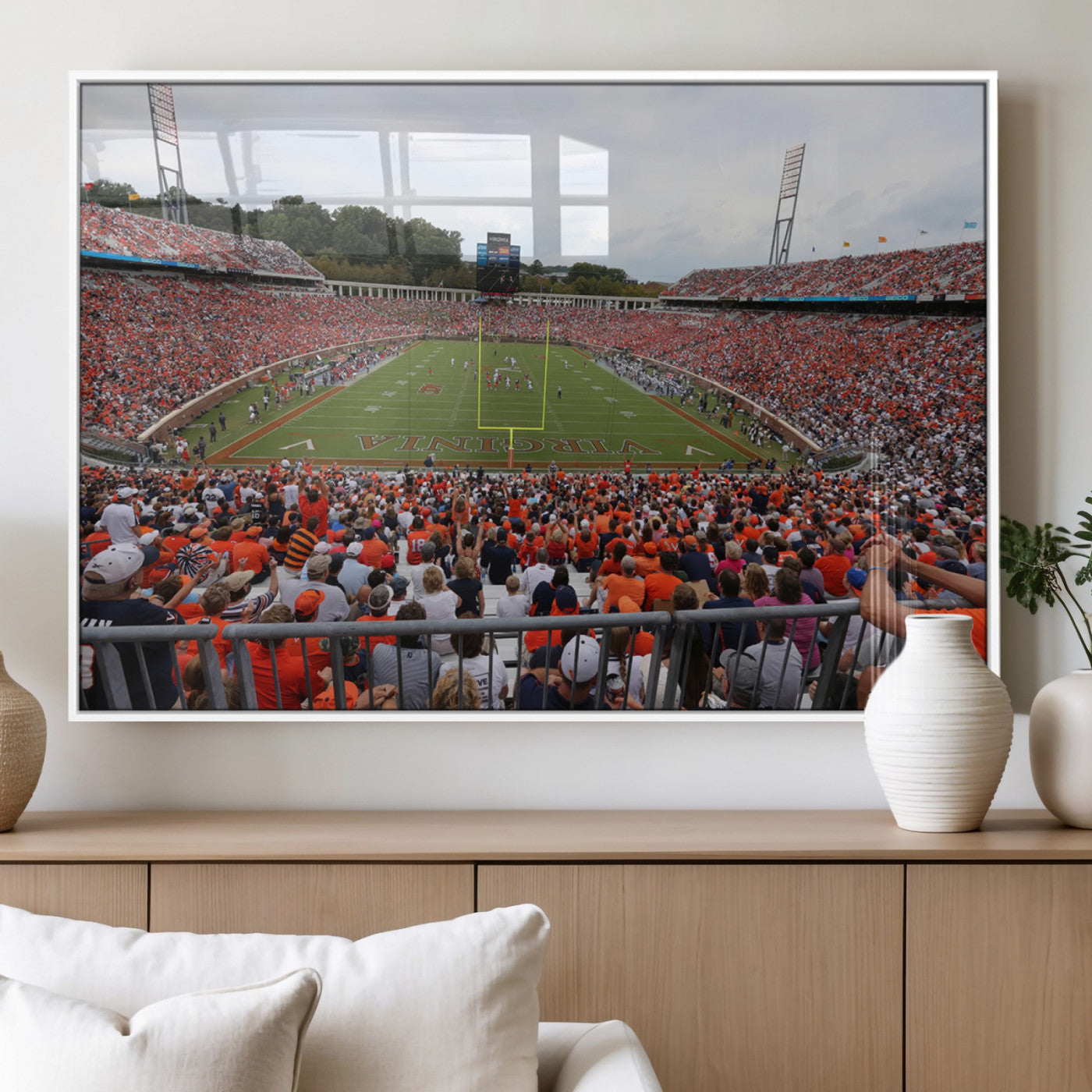 MGV-FP-60X30-3P - Virginia Cavaliers Football Team Print - Charlottesville Scott Stadium Print Wall Art Canvas