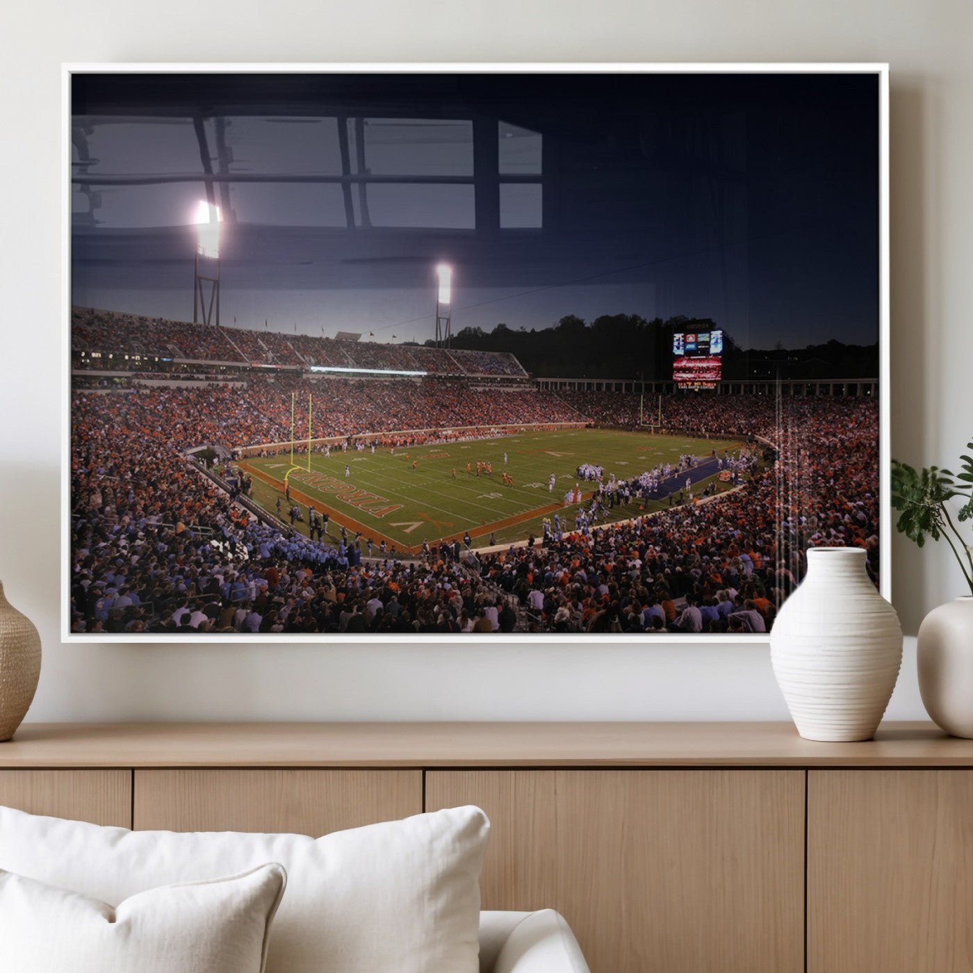 MGV-FP-60X30-3P - Virginia Cavaliers Football Team Print - Charlottesville Scott Stadium Canvas Print Wall Art