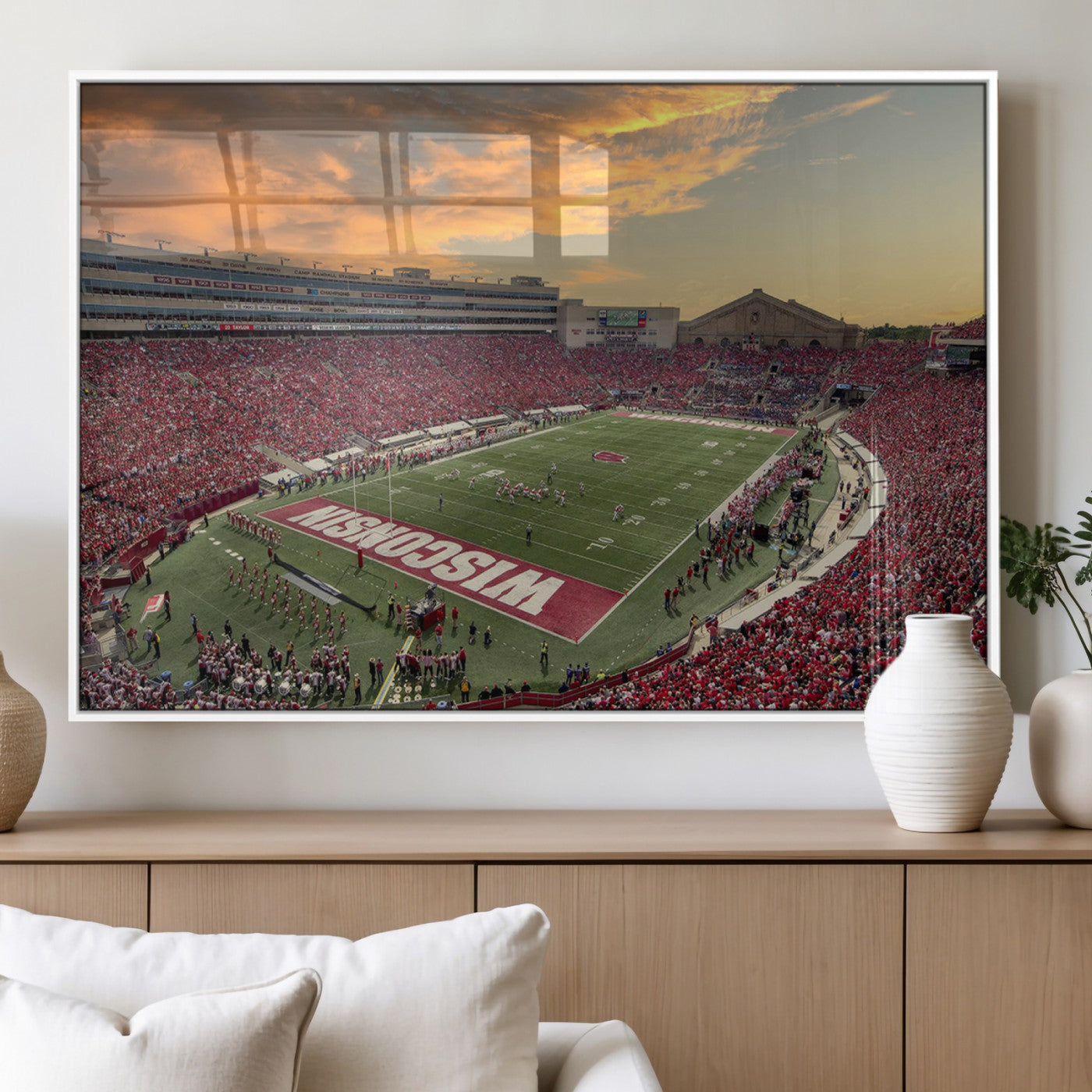 41472-MGV-FP-60X30-3P_White-Camp Randall Stadium Wisconsin Badgers Large Wall Art Canvas Print | College Football Stadium Wall