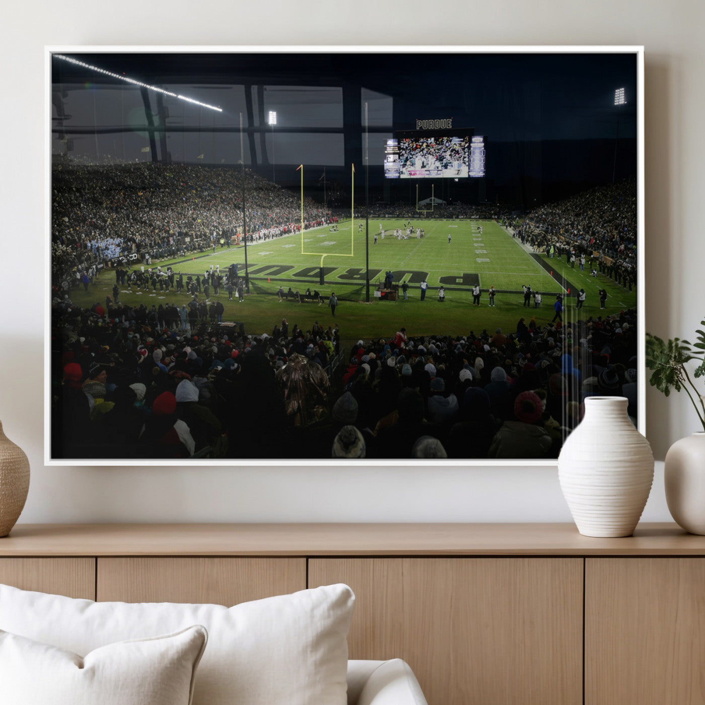 MGV-FP-60X30-3P - Purdue Boilermakers Football Team Print - West Lafayette Ross–Ade Stadium Wall Art Canvas Print
