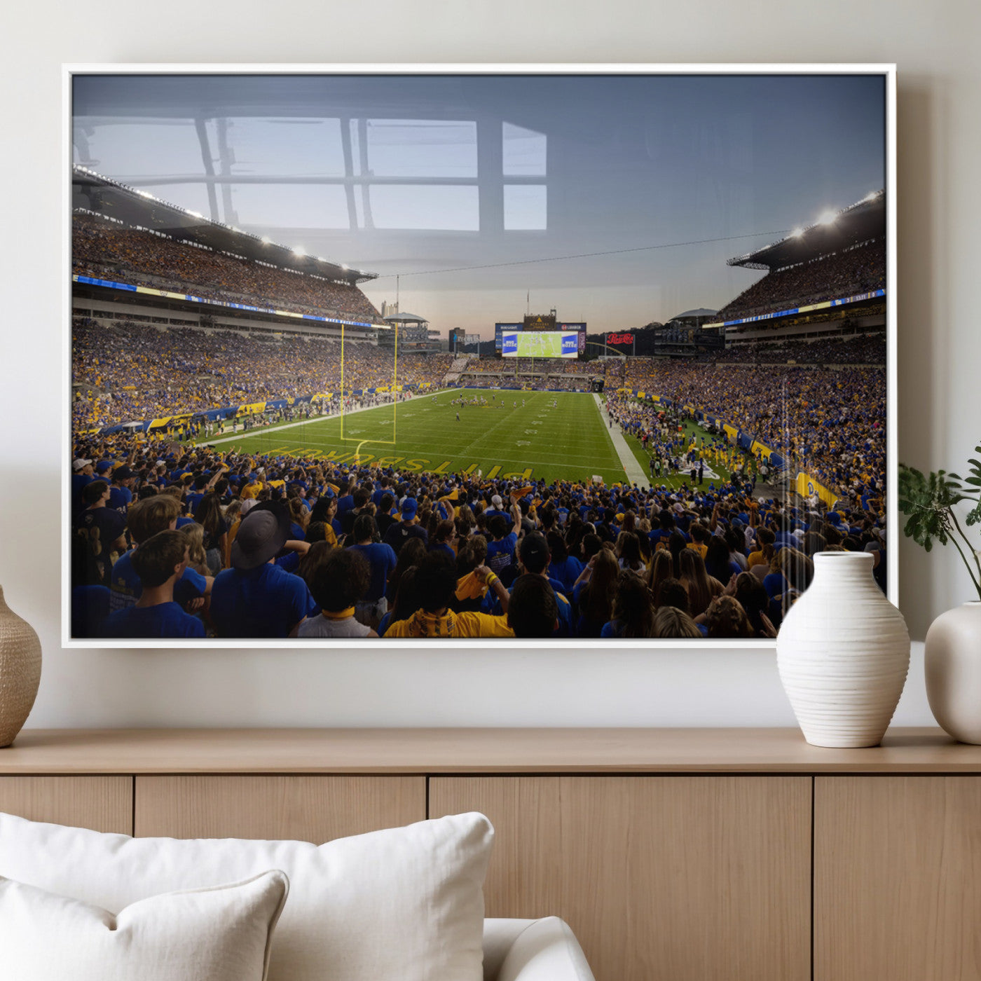 MGV-FP-60X30-3P - Pittsburgh Panthers Football Team Print - Pittsburgh Acrisure Stadium Wall Art Canvas Print