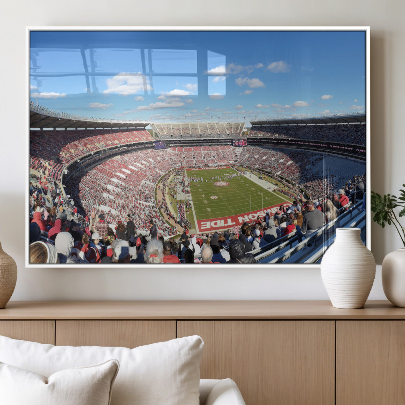 MGV-FP-60X30-3P - University of Alabama Crimson Tide Print Wall Art - Tuscaloosa Bryant-Denny Stadium Wall Art Canvas
