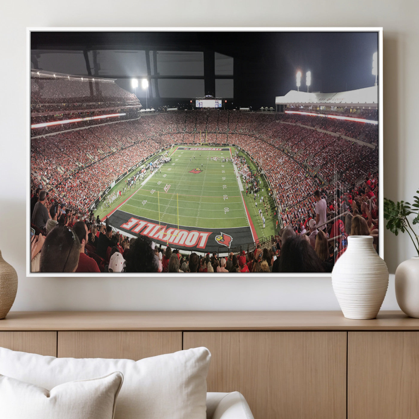 MGV-FP-60X30-3P - University of Louisville Cardinals Football Team Print - Louisville Cardinal Stadium Wall Art Canvas