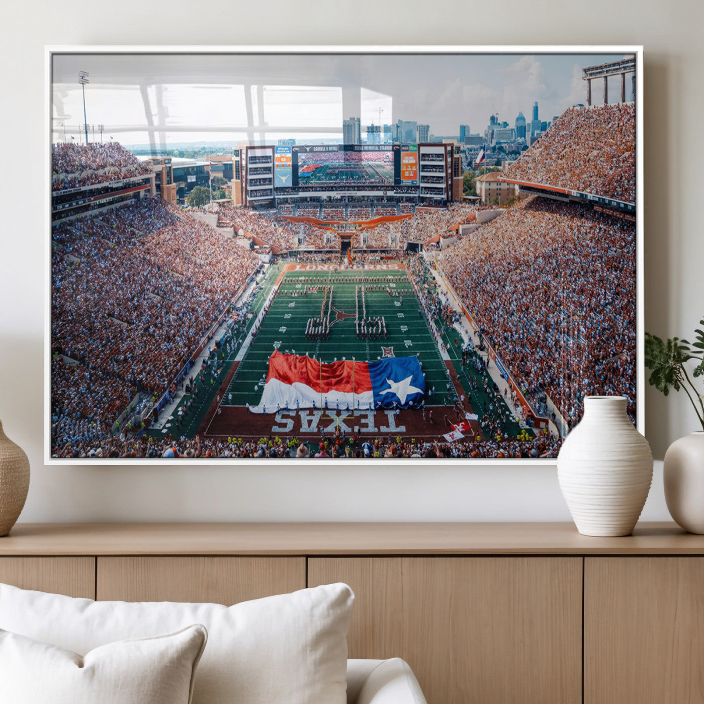 MGV-FP-60X30-3P - University of Texas Longhorns Football Team Canvas Print - Austin Darrell K Royal-Texas Memorial