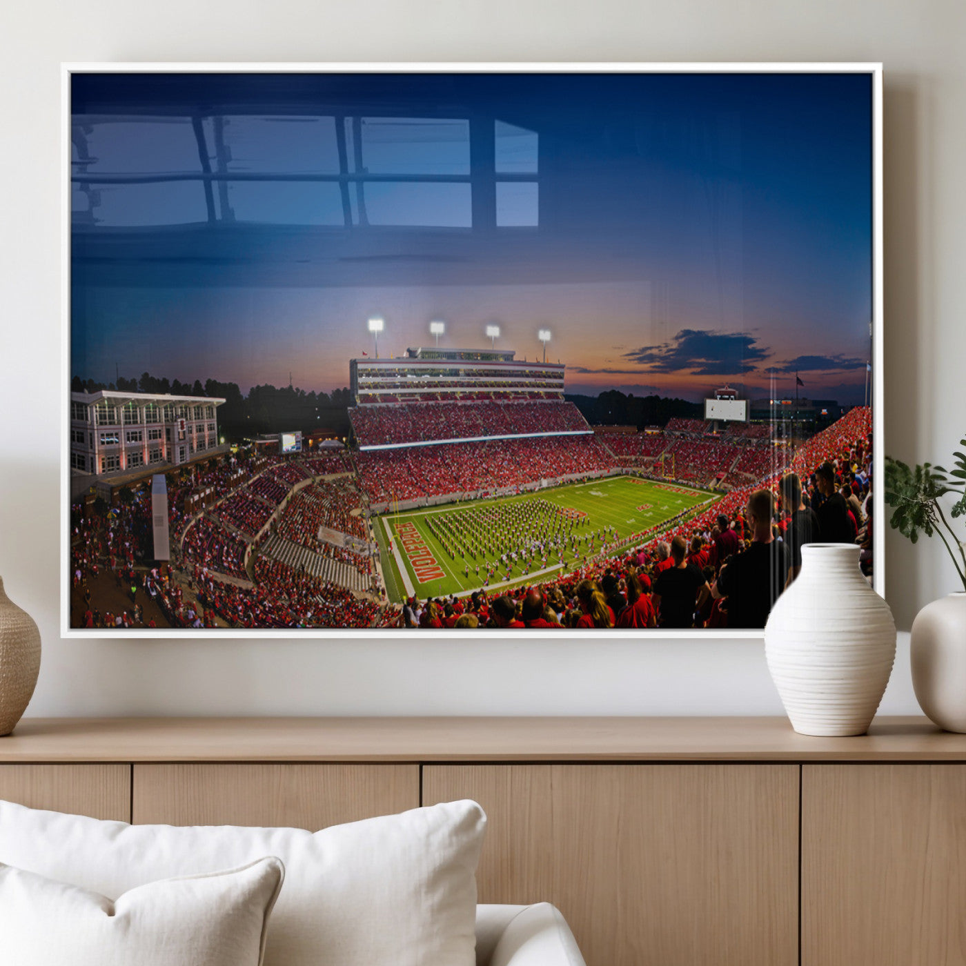 MGV-FP-60X30-3P - Wolfpack Football Team Wall Art Print - Raleigh Carter-Finley Stadium Wall Art Canvas Print