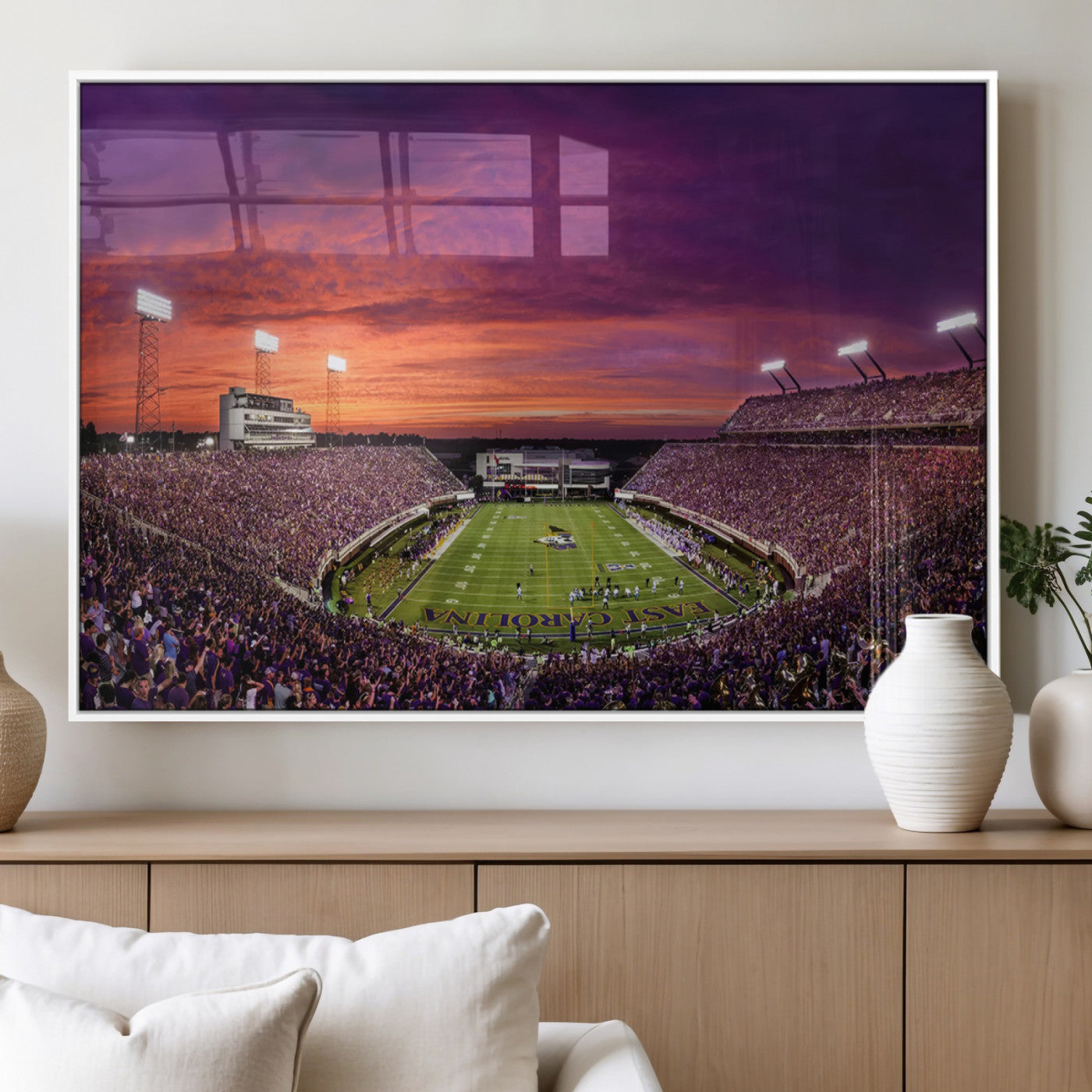 MGV-FP-60X30-3P - East Carolina University Pirates Football Print Canvas- Greenville Dowdy-Ficklen Stadium Wall Art