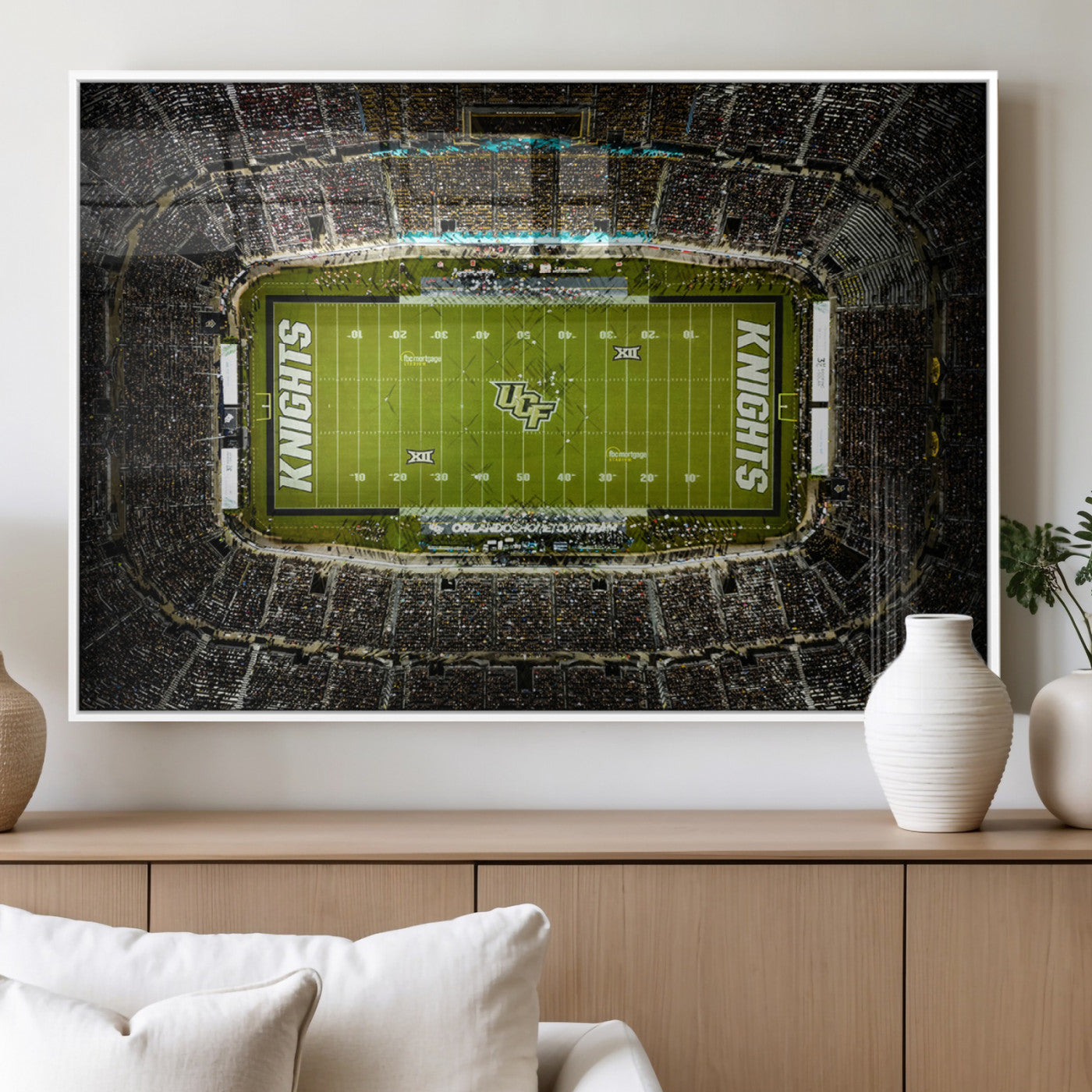 MGV-FP-60X30-3P - UCF Knights Football Team Print - Orlando FBC Mortgage Stadium Wall Art, UCF Knights Canvas Print