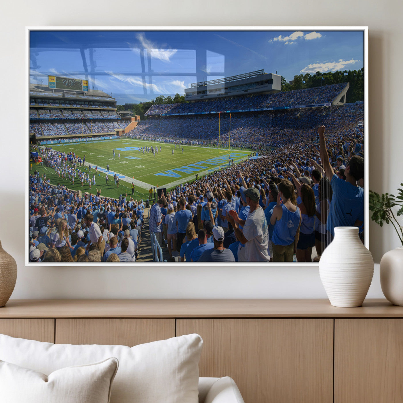 MGV-FP-60X30-3P - University of North Carolina Tar Heels Team Canvas Print - Chapel Hill Kenan Memorial Stadium Wall