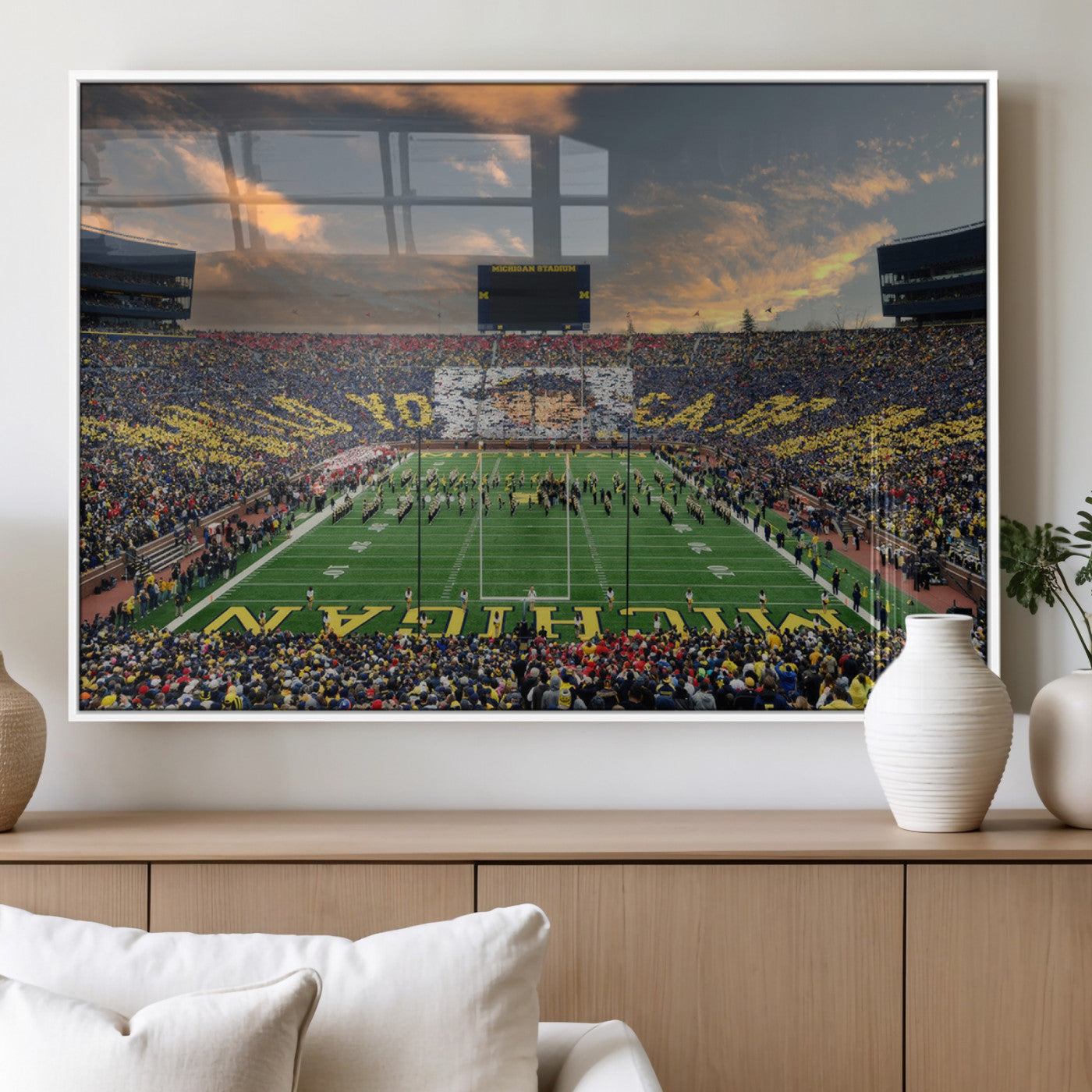 MGV-FP-60X30-3P - University of Michigan Wolverines Print Canvas, Football Team Print - Ann Arbor Michigan Stadium