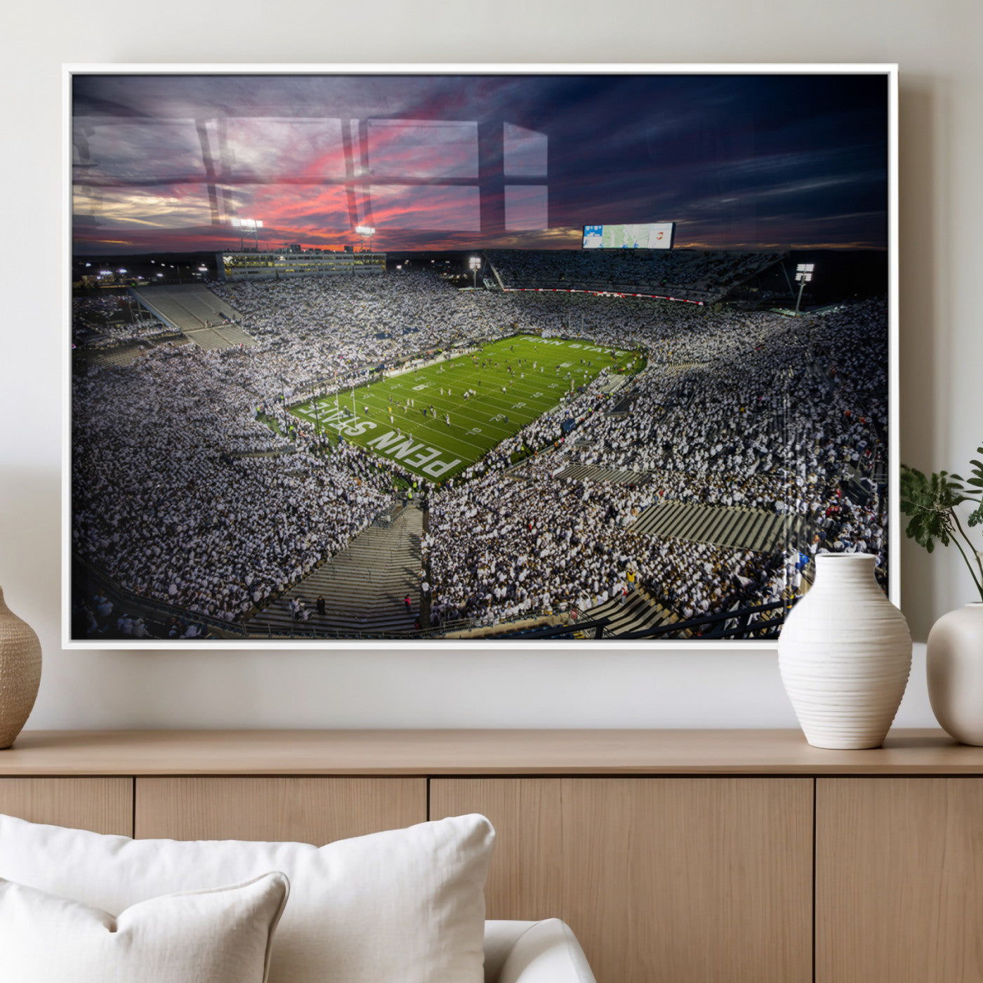MGV-FP-60X30-3P - Penn State Nittany Lions Football Team Print - University Park Beaver Stadium Art Canvas Print