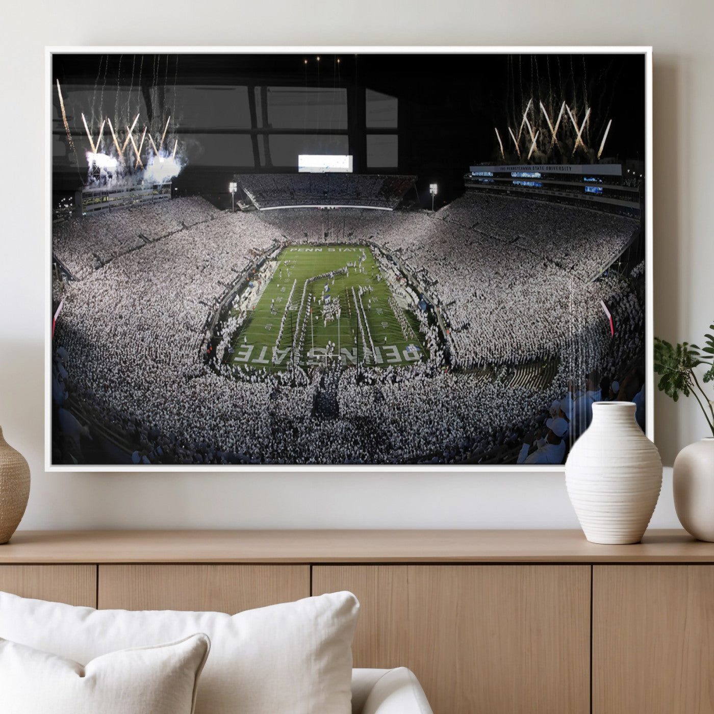 84537-MGV-FP-60X30-3P_White-Penn State Beaver Stadium Canvas Wall Art - Nittany Lions Football Print
