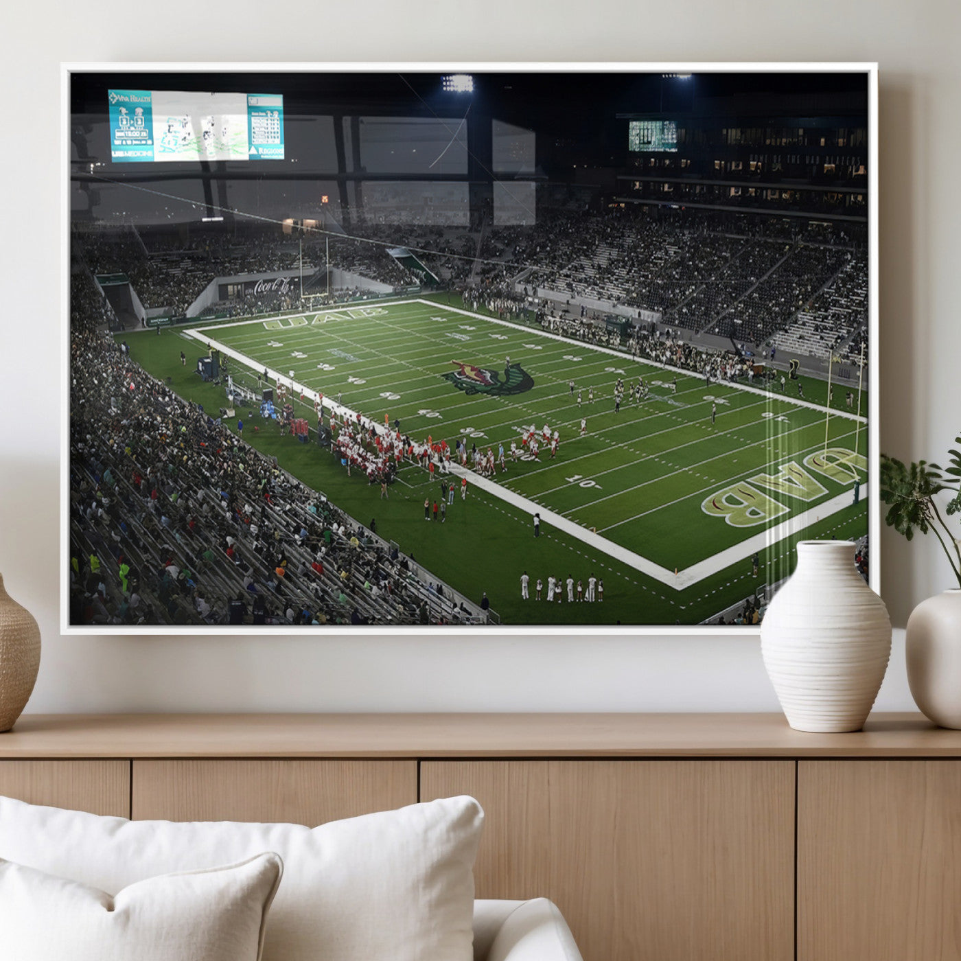 MGV-FP-60X30-3P - UAB Blazers Football Team Print - Birmingham Protective Stadium Wall Art Canvas Print