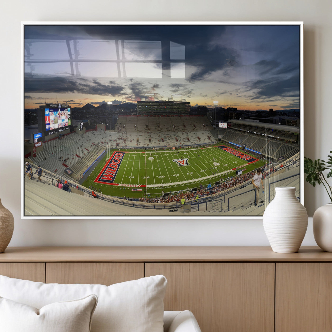 MGV-FP-60X30-3P - Arizona Wildcats Football Team Print - Tucson Arizona Stadium Wall Art Canvas Print