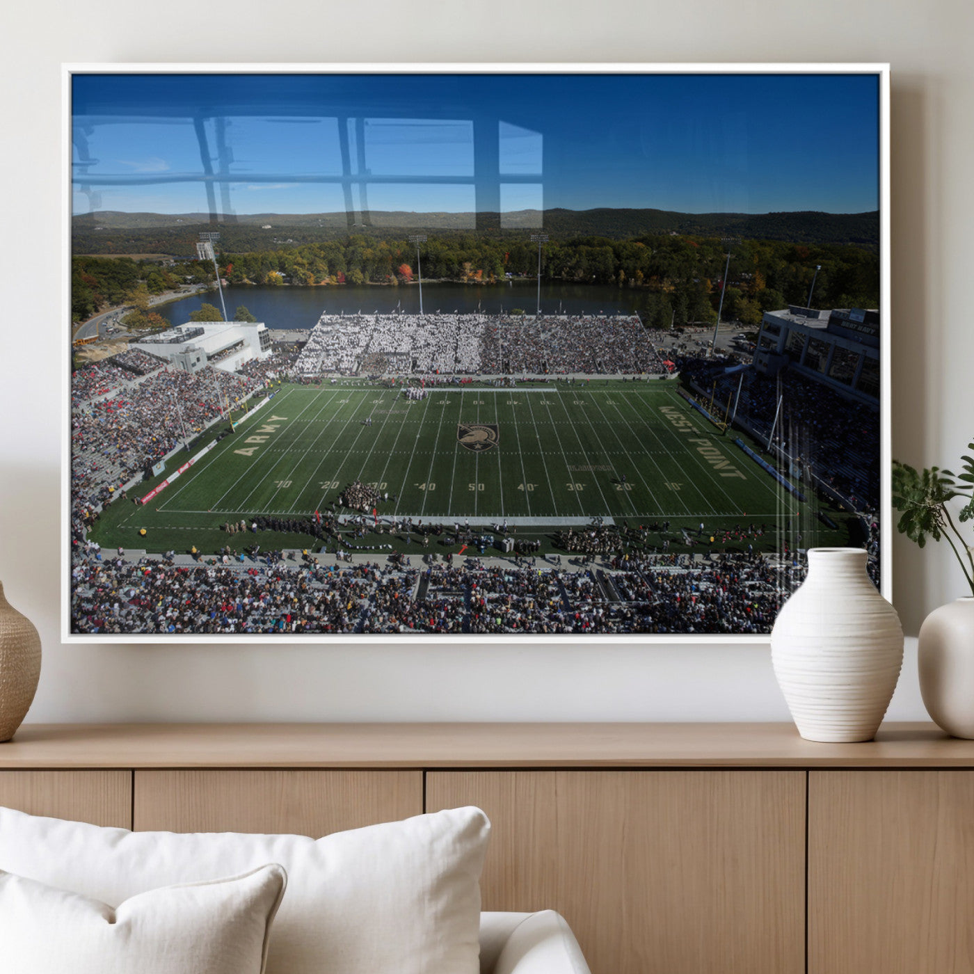 MGV-FP-60X30-3P - Army Black Knights Football Team Print - West Point Michie Stadium Wall Art Canvas Print