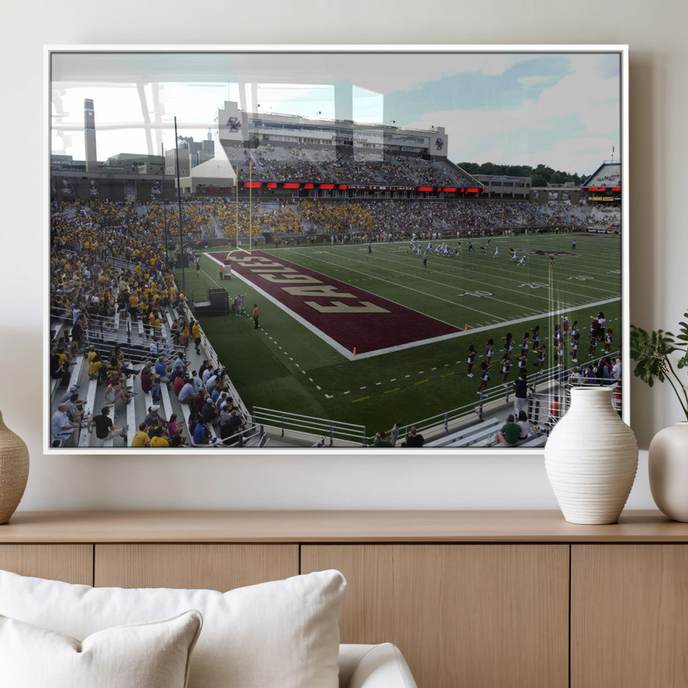 MGV-FP-60X30-3P - Boston College Eagles Football Team Print - Boston Alumni Stadium Wall Art Canvas Print