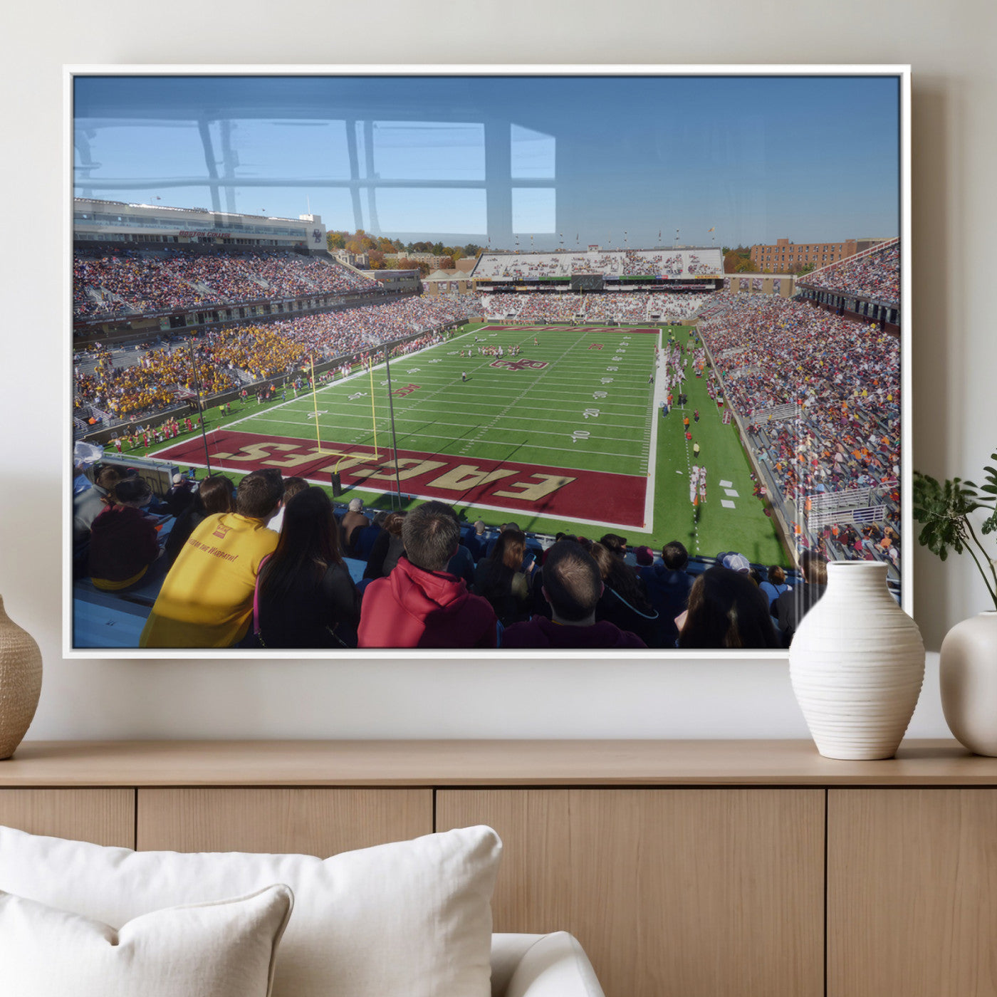 MGV-FP-60X30-3P - Boston College Eagles Football Team Print - Boston Alumni Stadium Wall Art Canvas Print