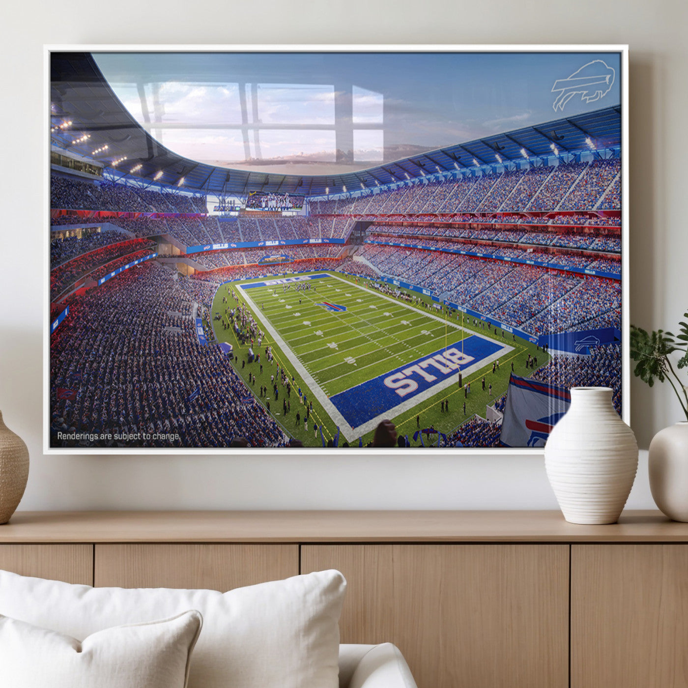 MGV-FP-60X30-3P - Buffalo Bills Football Team Print Canvas - Buffalo Highmark Stadium Wall Art Canvas Print