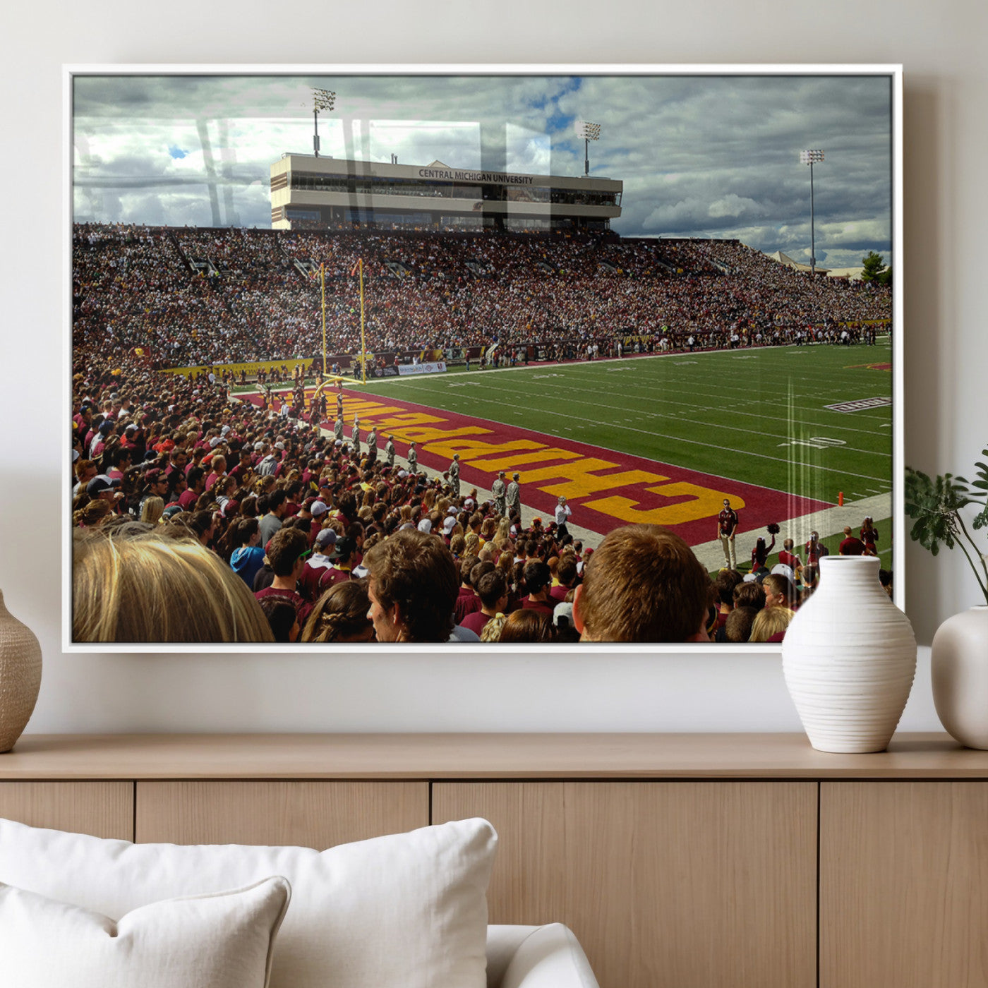 MGV-FP-60X30-3P - Central Michigan University Chippewas Football Team Print - Mount Pleasant Kelly/Shorts Stadium Wall