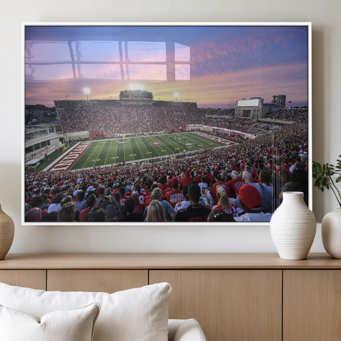MGV-FP-60X30-3P - Indiana University Hoosiers Football Team Print - Bloomington Memorial Stadium Wall Art Canvas Print
