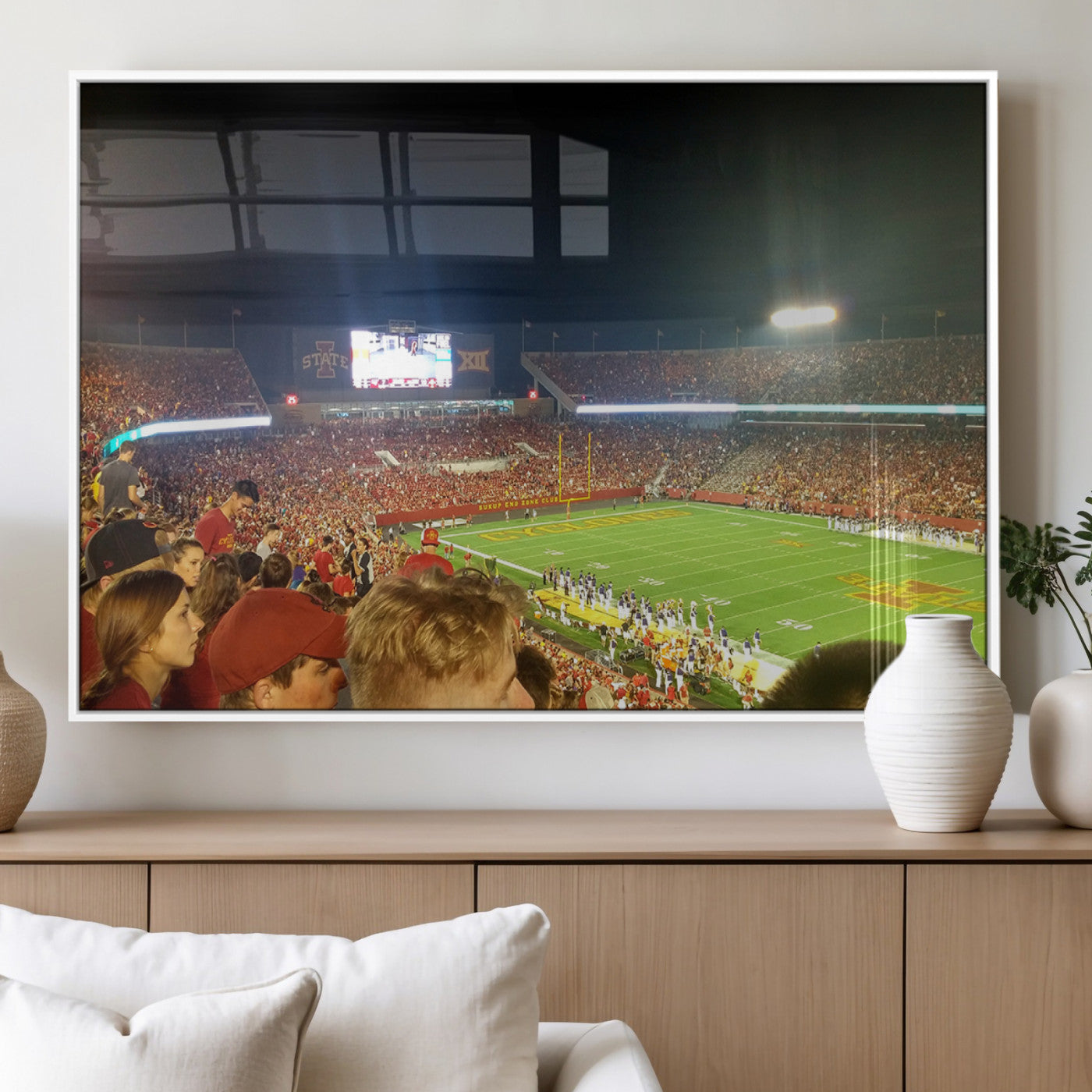 MGV-FP-60X30-3P - Iowa State University Cyclones Art Print, Football Team Print - Jack Trice Stadium Ames Wall Art