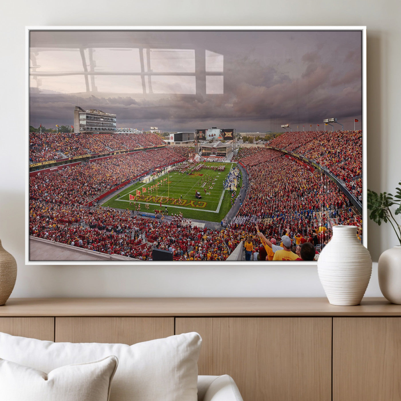 MGV-FP-60X30-3P - Iowa State University Cyclones Football Team Print - Ames Jack Trice Stadium Wall Art Canvas Print
