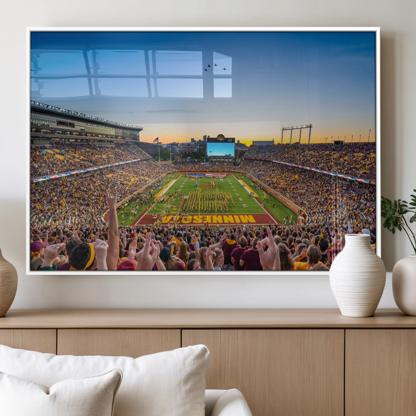 MGV-FP-60X30-3P - University of Minnesota Golden Gophers Art Print, Football Team Print - Minneapolis Huntington Bank