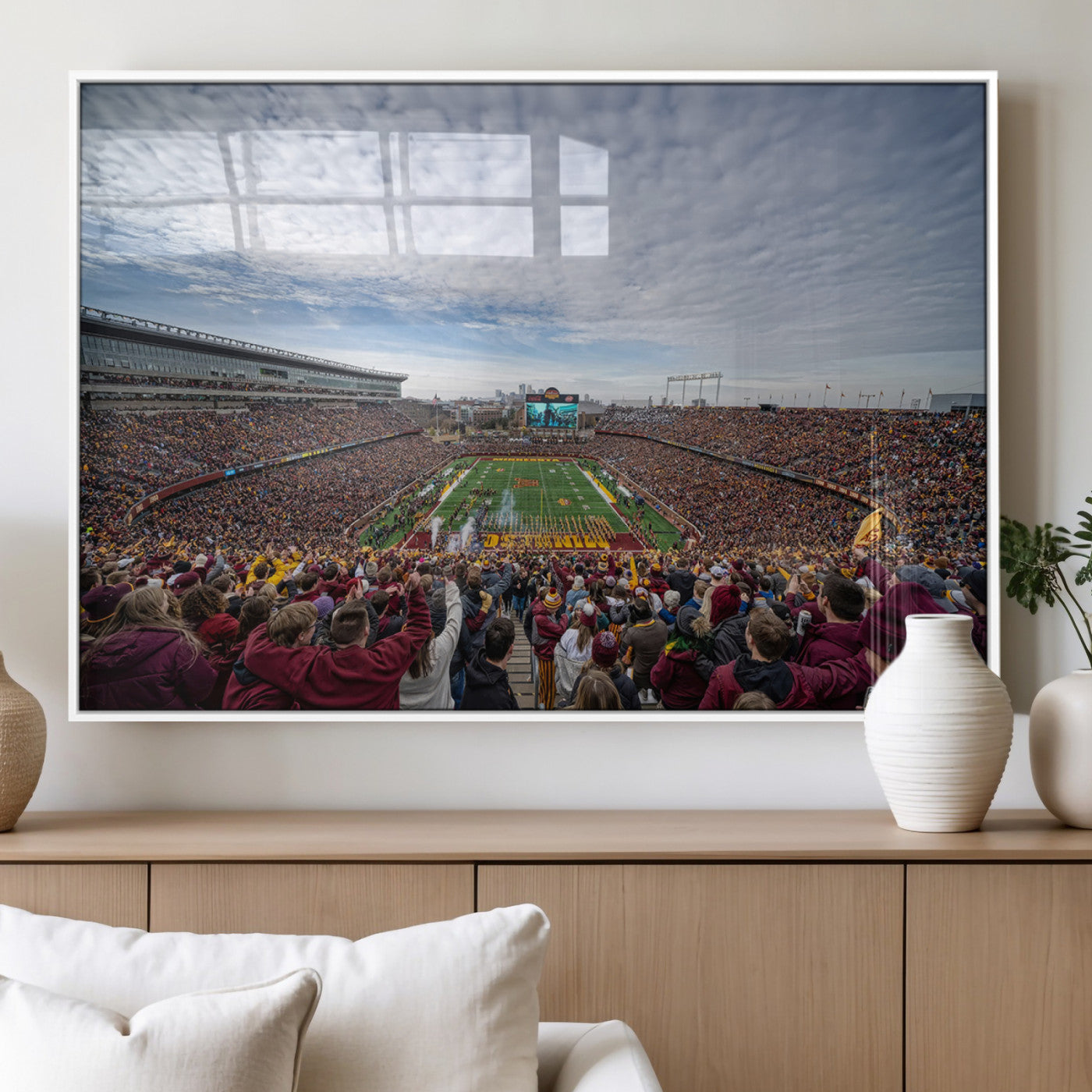 MGV-FP-60X30-3P - University of Minnesota Golden Gophers Football Team Print - Minneapolis Huntington Bank Stadium Art