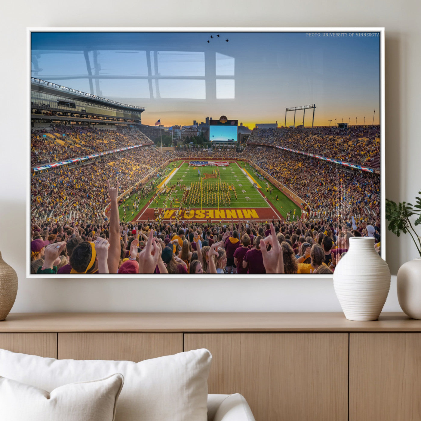 MGV-FP-60X30-3P - University of Minnesota Golden Gophers Football Team Print - Minneapolis Huntington Bank Stadium