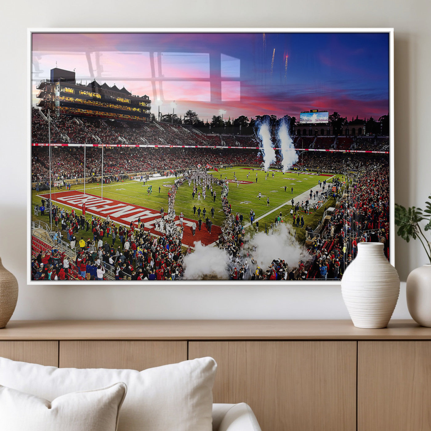 MGV-FP-60X30-3P - Stanford University Cardinal Football Team Print - Stanford Stadium Wall Art Canvas Print