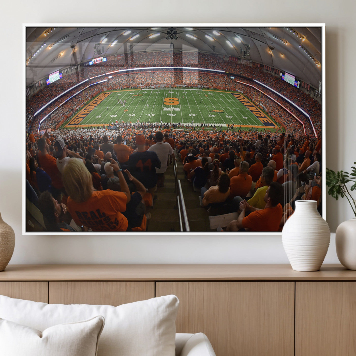 MGV-FP-60X30-3P - Syracuse University Orange Football Canvas Print, Football Team Print - Syracuse JMA Wireless Dome