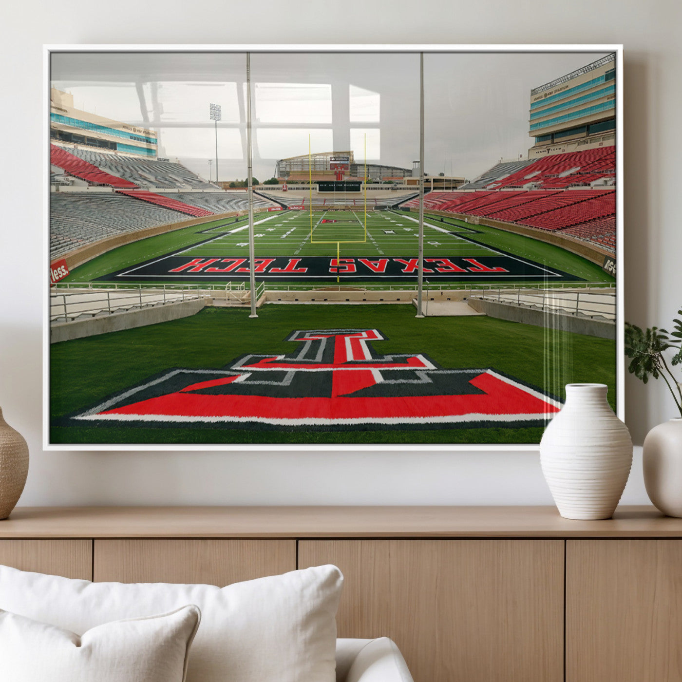 MGV-FP-60X30-3P - Texas Tech Red Raiders Football Team Print - Lubbock Jones AT&T Stadium Wall Art Canvas Print