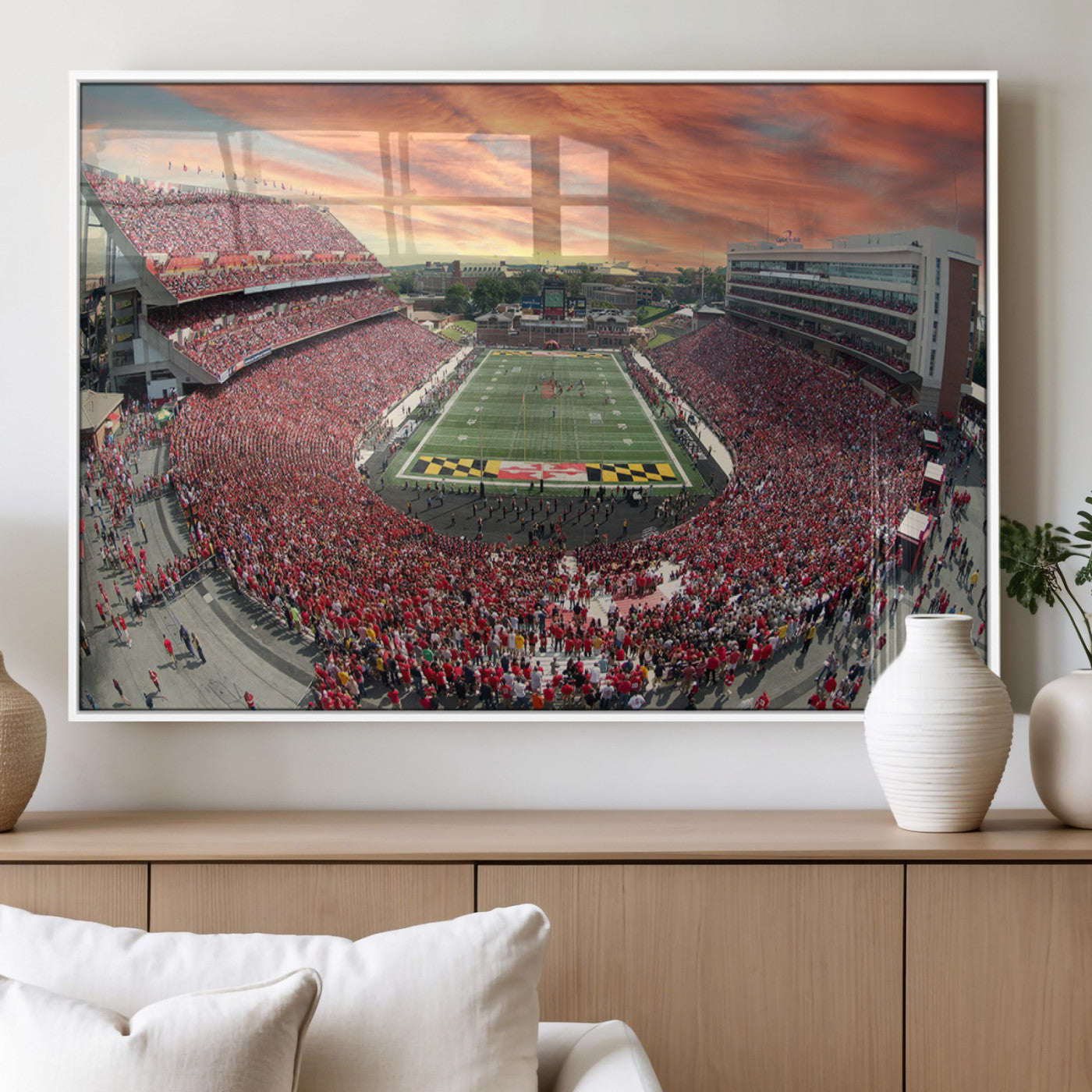 MGV-FP-60X30-3P - University of Maryland Terrapins Football Team Print - College Park SECU Stadium Wall Art Canvas