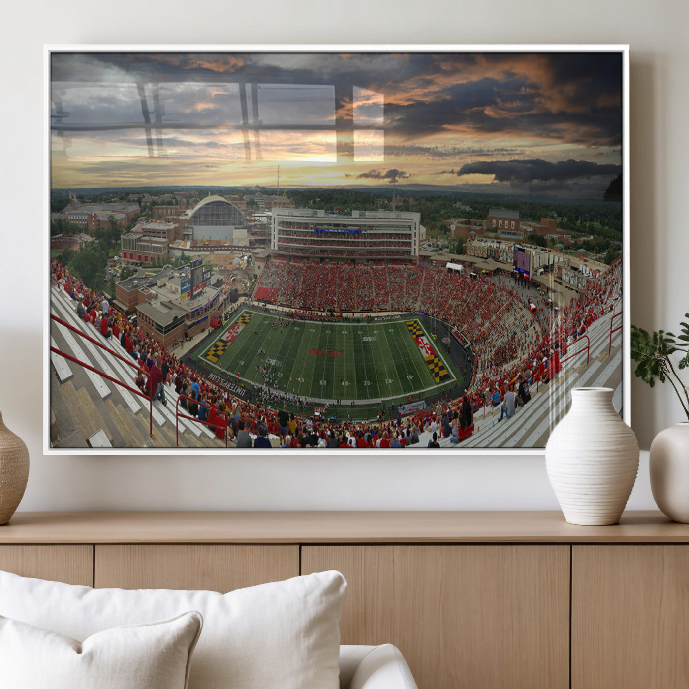 MGV-FP-60X30-3P - University of Maryland Terrapins Football Team Print - College Park SECU Stadium Wall Art Canvas