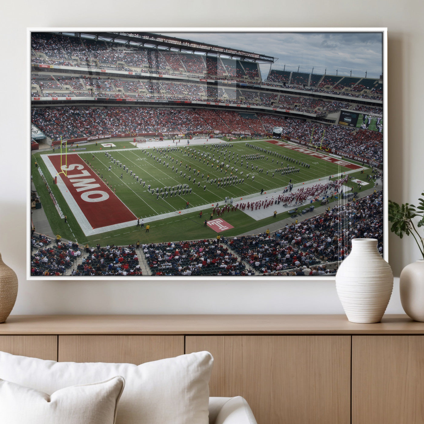 MGV-FP-60X30-3P - The Temple University Owls Athletics Team Print - Philadelphia Lincoln Financial Field Stadium Wall