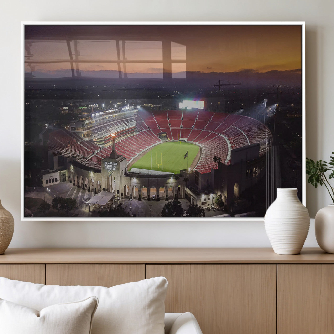 MGV-FP-60X30-3P - The University of Southern California USC Trojans Football Team Print - Los Angeles Memorial