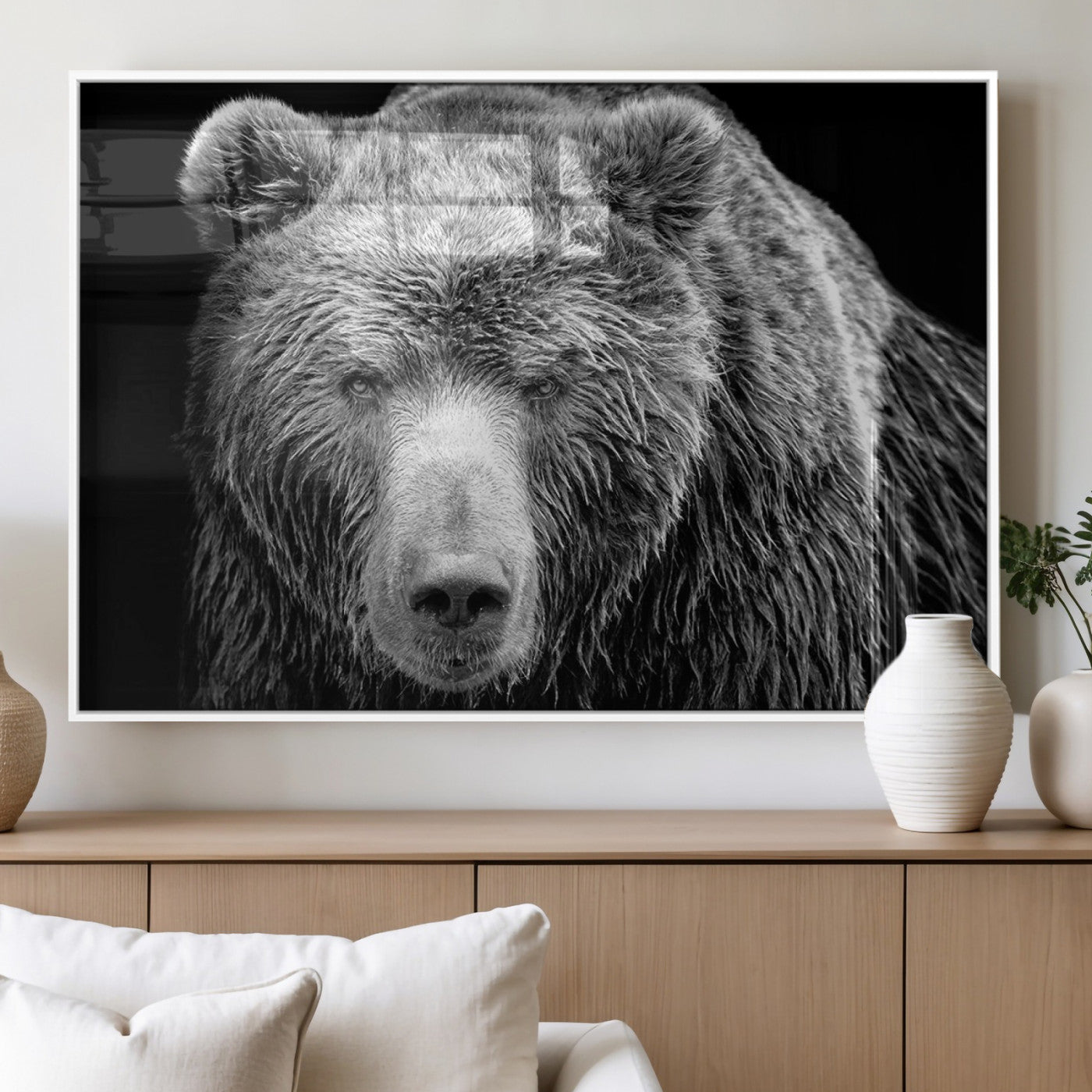 MGV-FP-60X30-3P - 399 Grizzly Bear Canvas Print | Ready to Hang Wall Art | Rustic Farmhouse & Cabin Decor | Wildlife