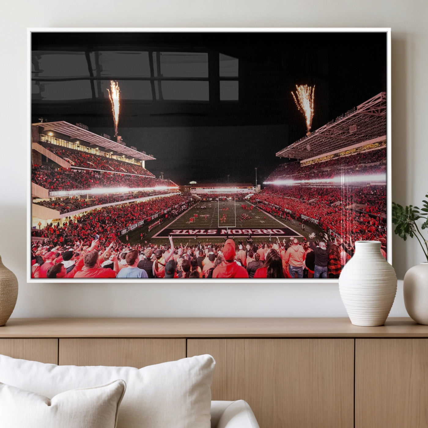 MGV-FP-60X30-3P - Oregon State Beavers Football Team Print - Corvallis Reser Stadium Wall Art Canvas Print