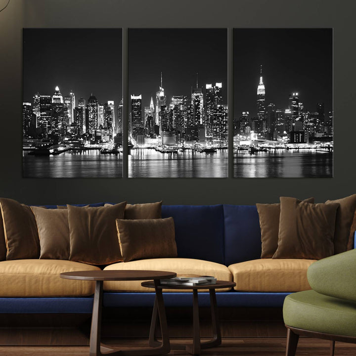 Wall Art NEW YORK Impressions sur toile Gratte-ciel de New York en noir et blanc