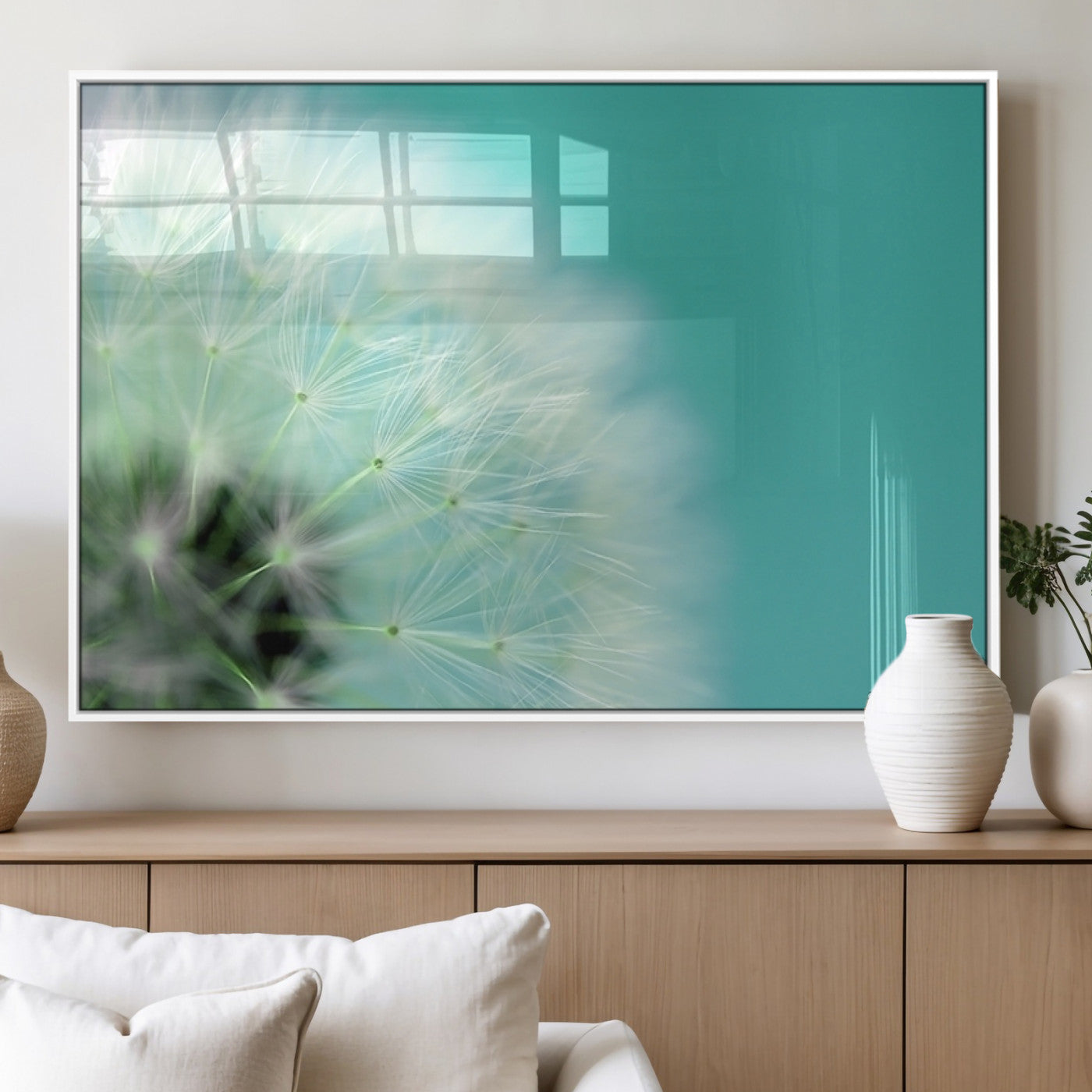 MGV-FP-60X30-3P - DANDELION Flower Wall Art Canvas Print, Canvas Dandelion Floral Wall Art